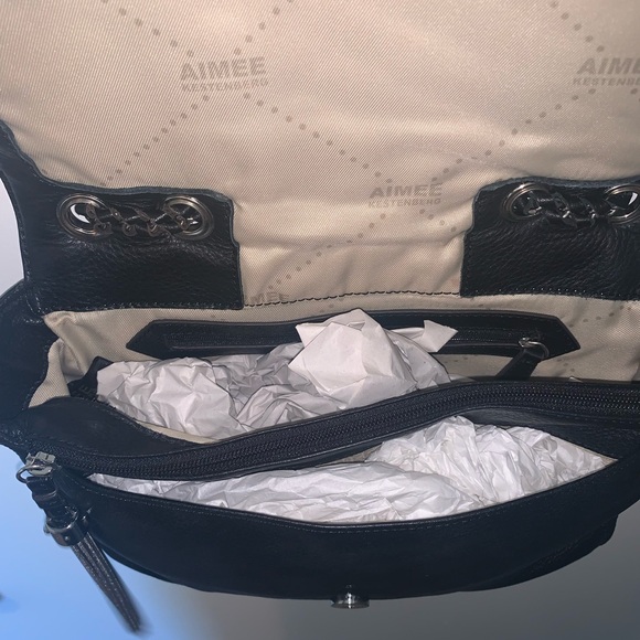 👛Aimee Kestenberg Black Leather Crossbody or shoulder length & Dust Bag 🌸 - Picture 5 of 8